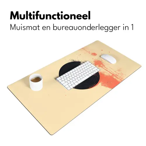 Vinylplaat - Zwart - Verfspatten - Retro Muismat XXL klein -sfeer4