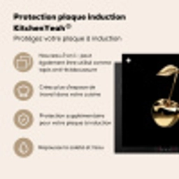 Kersen - Zwart - Goud - Chrome Inductie beschermer vinyl 3mm middel -zzzzzzusp-haakje_FR