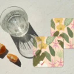 Patroon - Bloemen - Kleurrijk onderzetter kurk middel -sfeer4