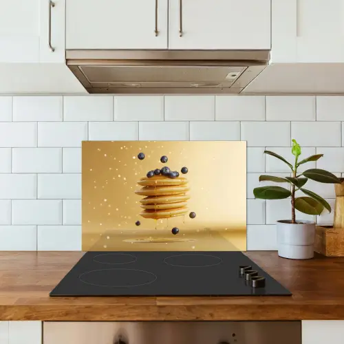 Pannenkoeken - Eten - Honing - Geel keuken achterwand spatscherm klein -sfeer2