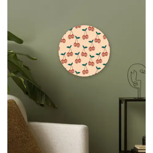 Kers - Disco - Patroon Wandcirkel kunststof plaat 5mm dik klein 188 -sfeer3