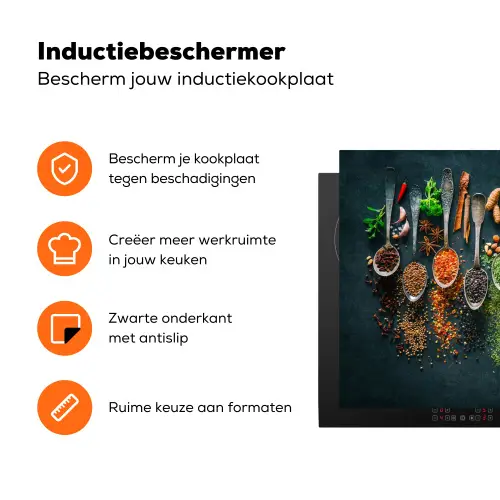 Kruiden - Lepels - Kleurrijk Inductie beschermer vinyl 3mm klein -zzzzzzz-td-ups