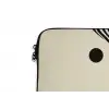 Beige - Lijnen - Golvend -  Abstract laptophoes neopreen klein -detail