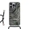 Lijnen - Patroon - Abstract - Wit Hoesje iPhone 16 Pro Max met koord klein -3d