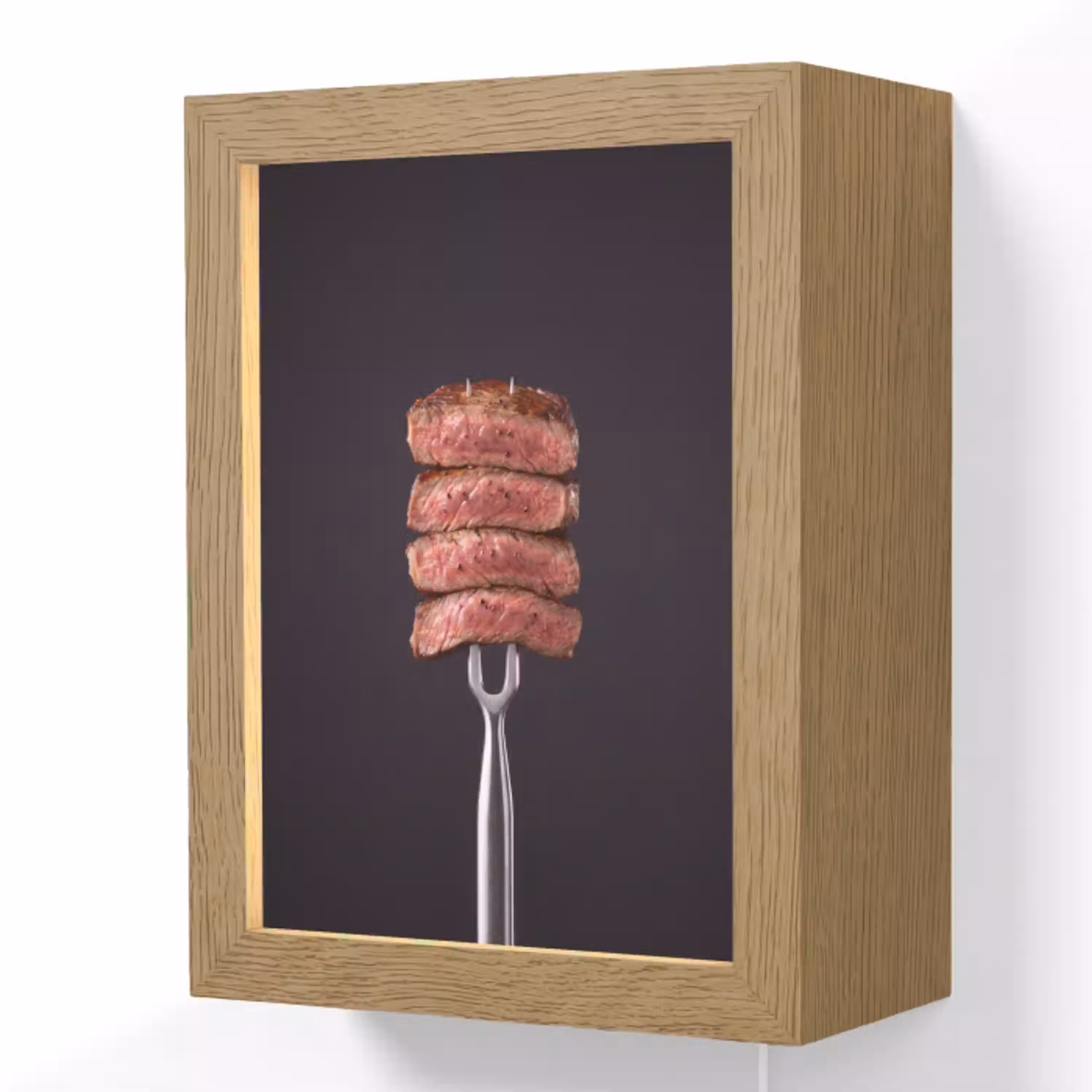 Eten - Rosé - Vork Light Box met kabel (Wandlamp) klein -3d