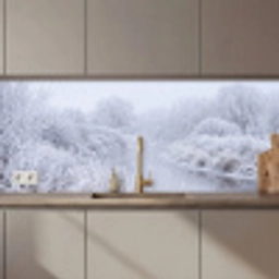 Rivier - Sneeuw - Bos - Winter - Schilderachtig keuken achterwand 2 middel zz_3dshopping