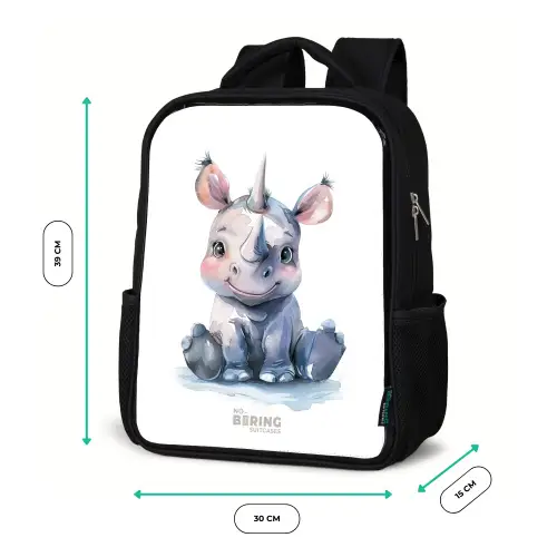 Baby neushoorn Rugzak - Zwart middel -productfoto_formaten