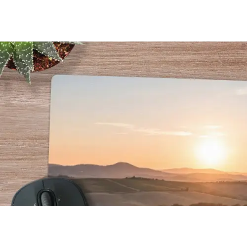 Wijngaard - Zonsondergang - Landschap muismat rubber klein -closeup