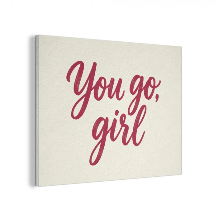 you go girl - Rood - Wit PET vilt klein -3d