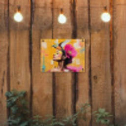 Vogel - Vrouw - Abstract - Bloem tuinposter los doek klein -sfeer1
