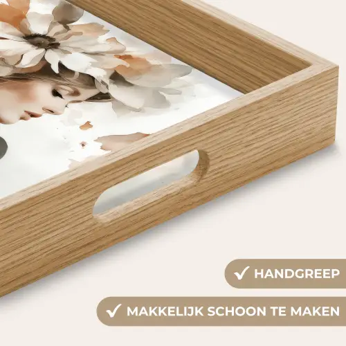 Bloesem - Portret - Gezicht Dienblad Rechthoek middel -USP_HandgreepNL