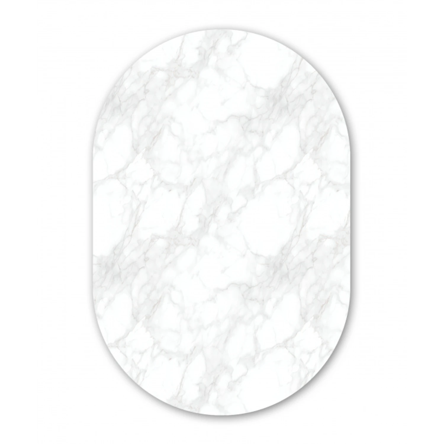 Minimalistisch - Wit - Grijze aders Wandcirkel Ovaal Forex klein 630 -3d