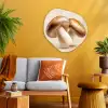 Champignons - Zacht - Beige Wandcirkel Organisch Plexiglas middel -sfeer4