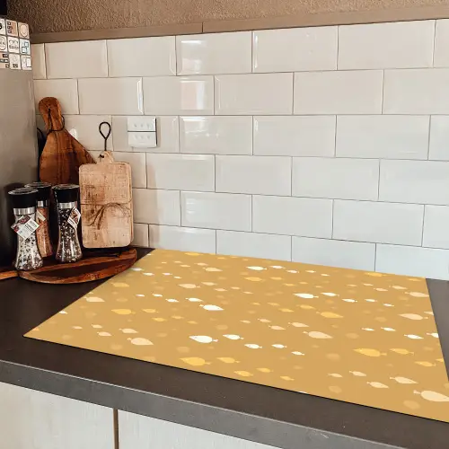 Zee - Dieren - Geel - Vissen Inductie beschermer vinyl 3mm klein 276 -sfeer3