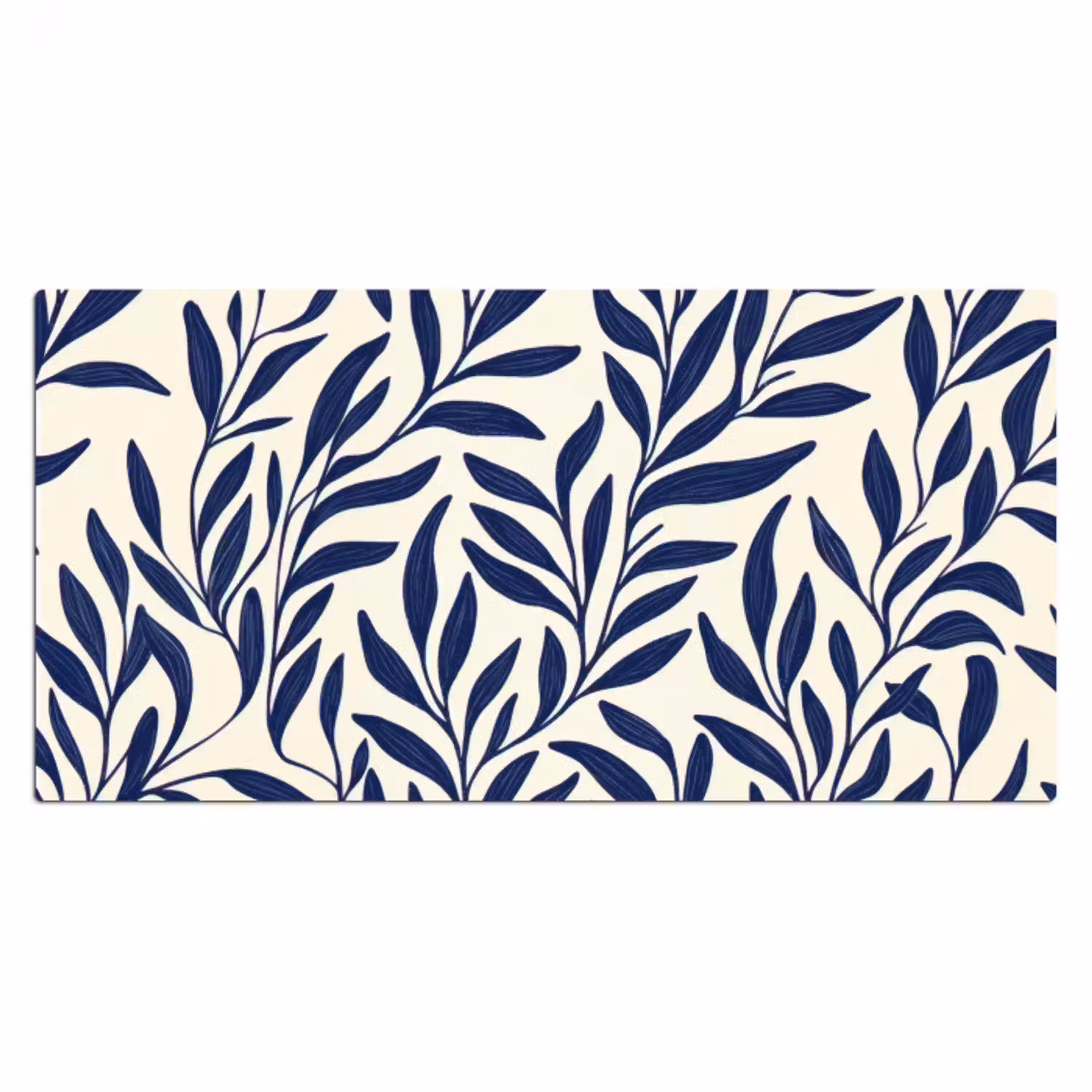 Bladeren - Klimop - Donkerblauw Muismat XXL klein -3d_leeg