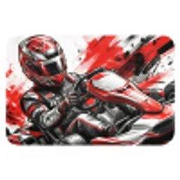 Kart - Coureur - Snelheid - Rood Badmat klein -3d