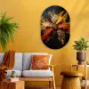 Specerijen - Explosie - Oranje Wandcirkel Ovaal Glas middel -sfeer4