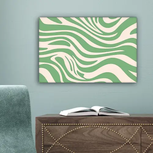 Zebrapatroon - Groen - Retro canvas 2cm klein -sfeer4