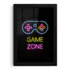 Controller - Game - Neon - Zwart - Quotes - Game zone fotolijst zwart zonder passe partout klein -3d