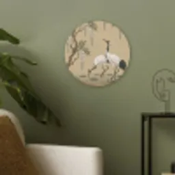 Kraanvogels - Water - Beige Akoestische PET Vilt - Rond klein -sfeer2