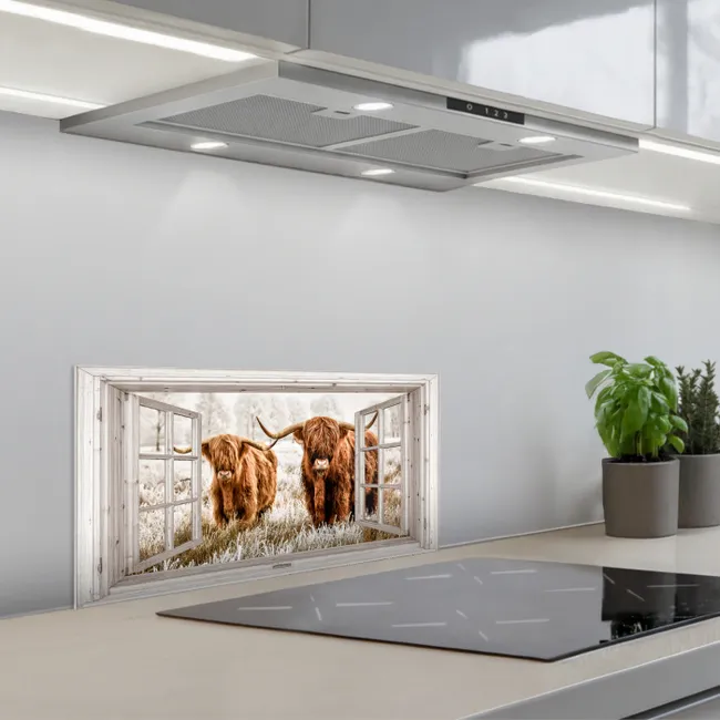 Winterse Ontmoeting keuken achterwand spatscherm klein -3d_schuin