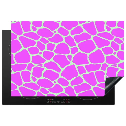 Mintgroen - Roze - Vlekken - Patroon Inductie beschermer vinyl 3mm klein 276 -3d