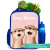 Glimlach - Otters - Roze - Illustratie Kinderrugzak - Blauw middel -inhoud_NL