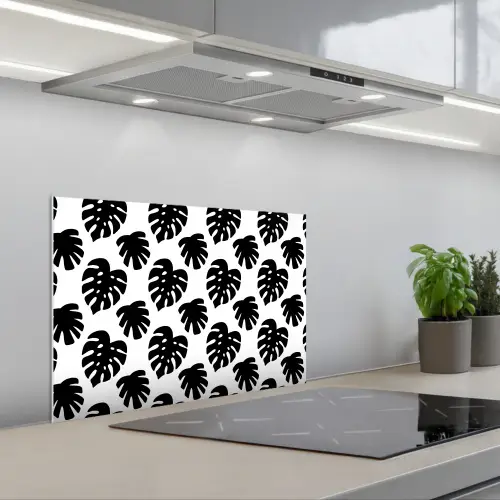 Bladeren - Modern - Symmetrie keuken achterwand spatscherm klein 900 -3d_schuin