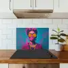 Vrouw - Kauwgom - Zonnebril - Oranje keuken achterwand spatscherm klein -sfeer2
