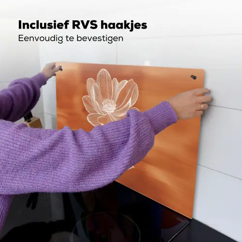 Bloem - Minimalistisch - Wit Inductie beschemer met haakjes klein -ky-ophangen-nl