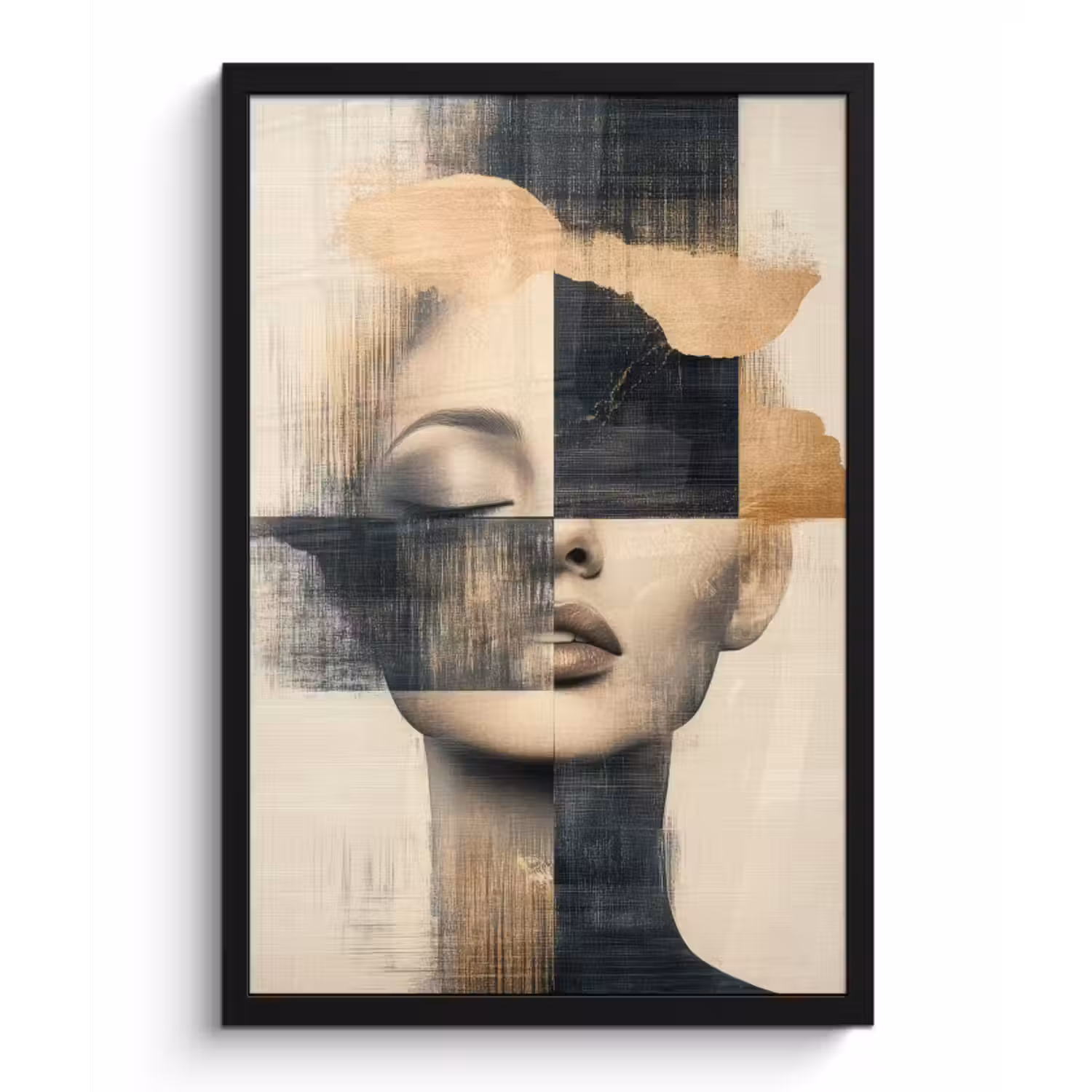 Poster met lijst - Goud - Vrouw - Rechthoeken