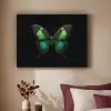 Vlinder - Groen - Opvallend Textielframe zwart klein -sfeer1