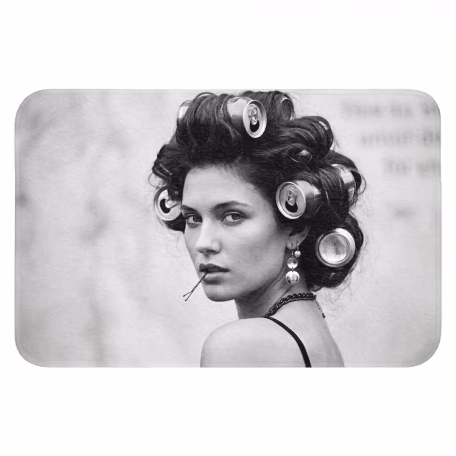 Badematte - Edgy - Frau - Schwarz - Weiß