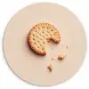 Koekje - Kruimels - beige Wandcirkel kunststof plaat 5mm dik klein -3d