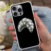 Croissant - Metaal - Zilver Hoesje iPhone 16 Pro Max met koord klein -sfeer3
