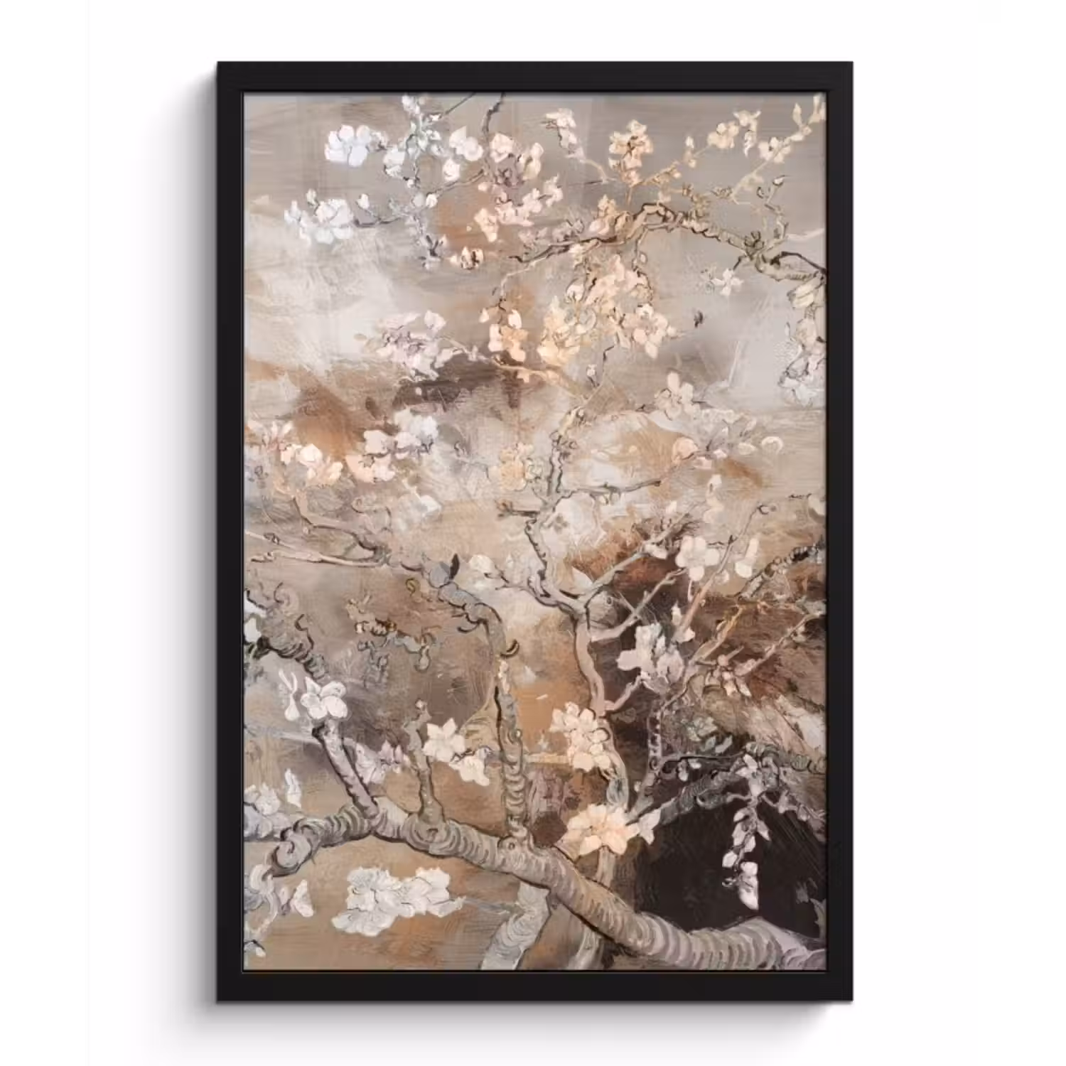 Poster met lijst - Amandelbloesem - Kunst - Van Gogh - Beige - Abstract