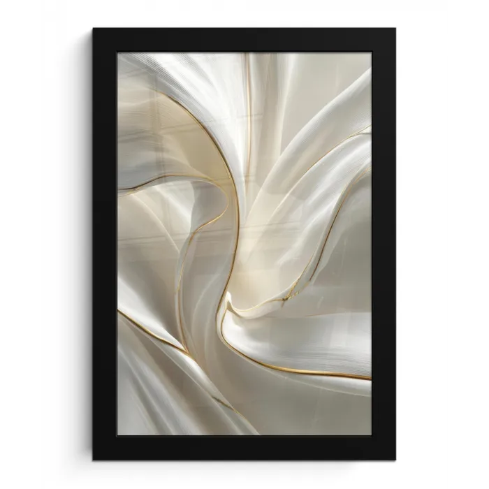 Stof - Plooien - Goud fotolijst zwart zonder passe partout klein -3d