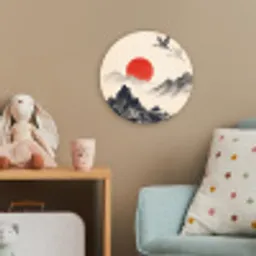 Oosters - Kraanvogels - Landschap Wandcirkel kunststof plaat 5mm dik klein -tsfeer1_kind