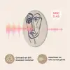 Minimalistisch - Lijnillustratie - Beige - Donkerblauw Akoestische PET Vilt - Rond klein -USP_NL