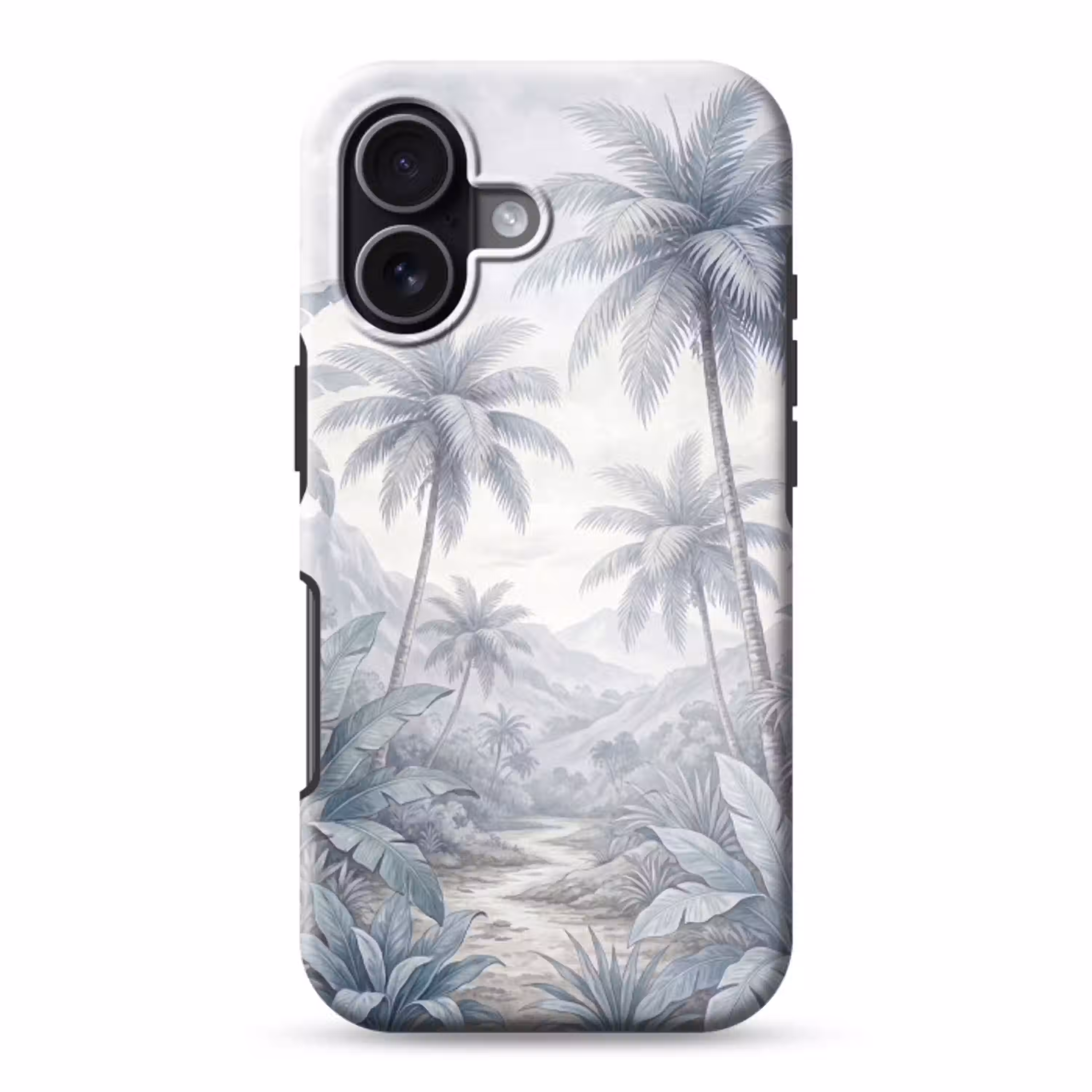 Natuur - Boom - Tropisch - Landschap - Blauw Toughcase MagSafe Apple iPhone 17 klein -3d