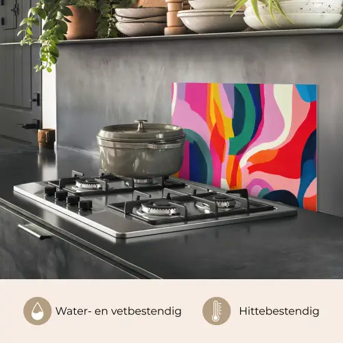 Vormen - Golvend - Abstract - Felroze keuken achterwand spatscherm klein -usp_NL