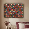 Bruin - Retro - Disco - Patroon Textielframe zwart klein 947 -sfeer1
