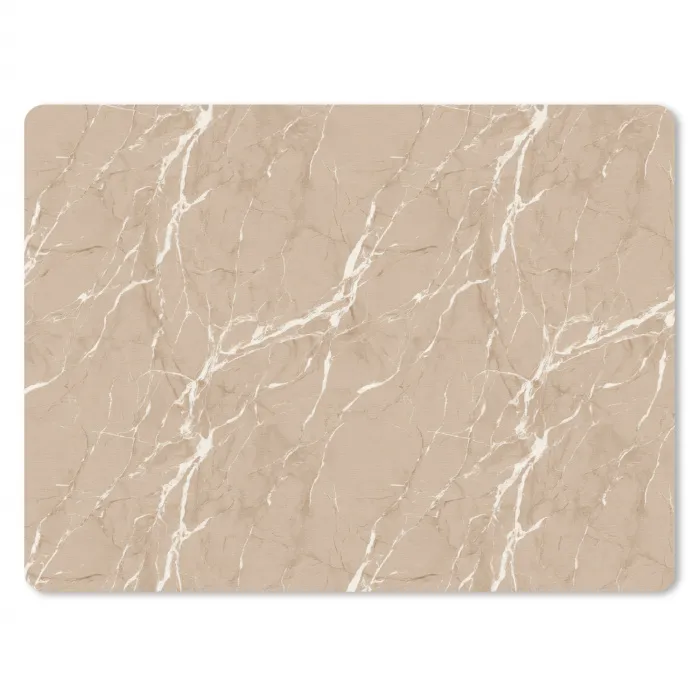 Beige - Marmer - Organisch - Wit muismat rubber klein 262 -3d