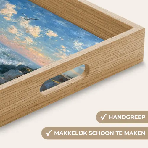 Zee - Golven - Rotsen - Meeuwen Dienblad Rechthoek middel -USP_HandgreepNL