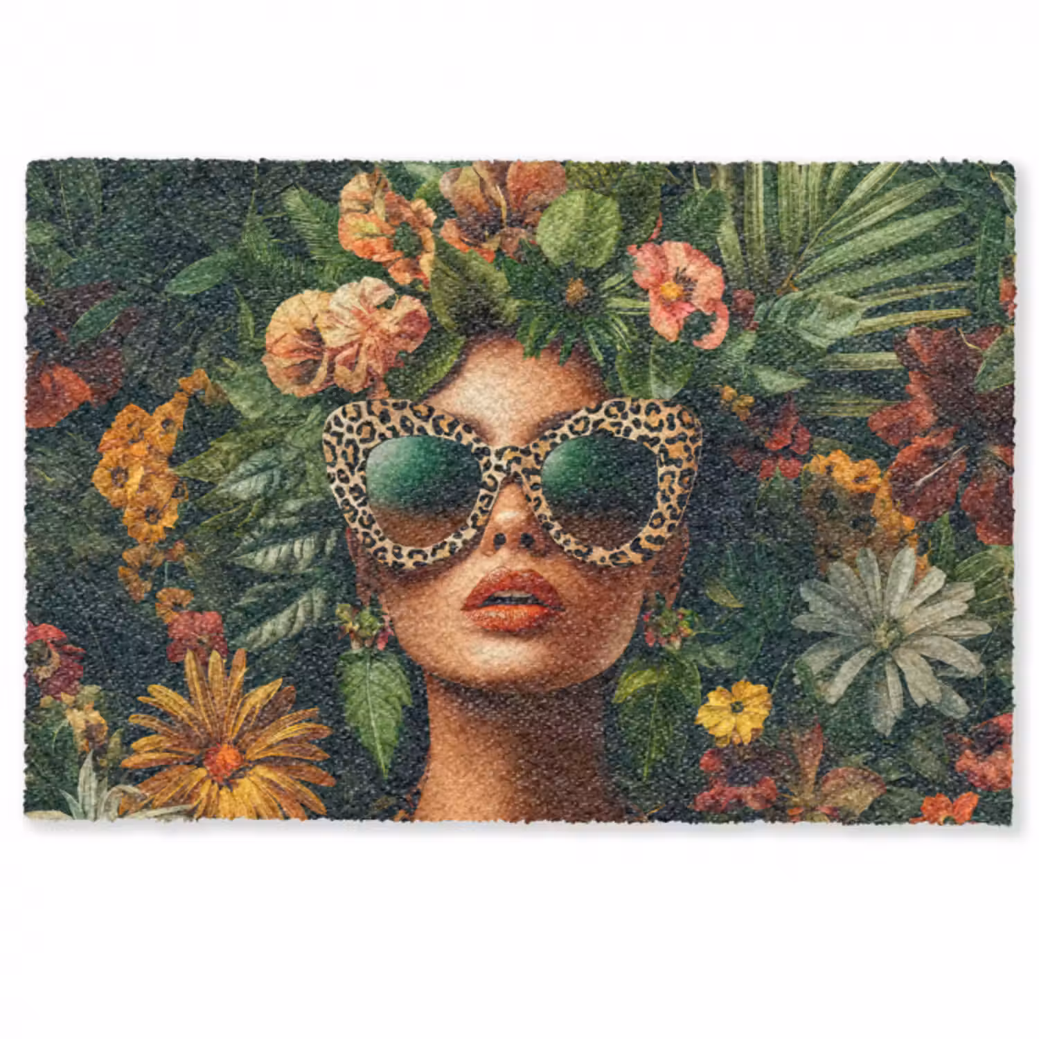 Fußmatte - Frau - Pantherdruck - Dschungel - Natur - Luxus