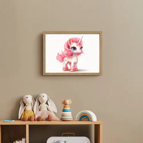 Unicorn - Meisjes - Kinderen - Eenhoorn - Roze Light Box met batterij (Wandlamp kind) middel -sfeer2_kind