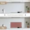 Fluistering van Fuchsia keuken achterwand spatscherm klein -voor_na_NL