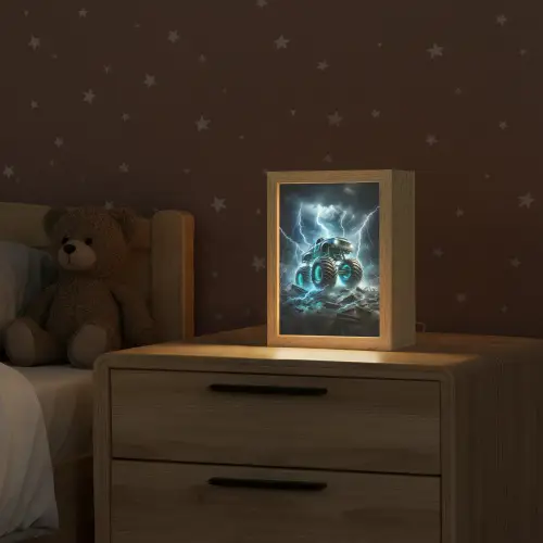 Monstertruck - Bliksem - Blauw - Jongens - Auto Light Box met kabel klein -sfeer1_kind