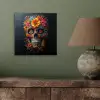 Bloemen - Kleurrijk - Schedel aluminium wit klein -sfeer2