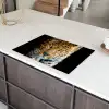 Luipaard - Dieren - Portret - Wilde dieren - Zwart Inductie beschermer vinyl 3mm klein -sfeer8
